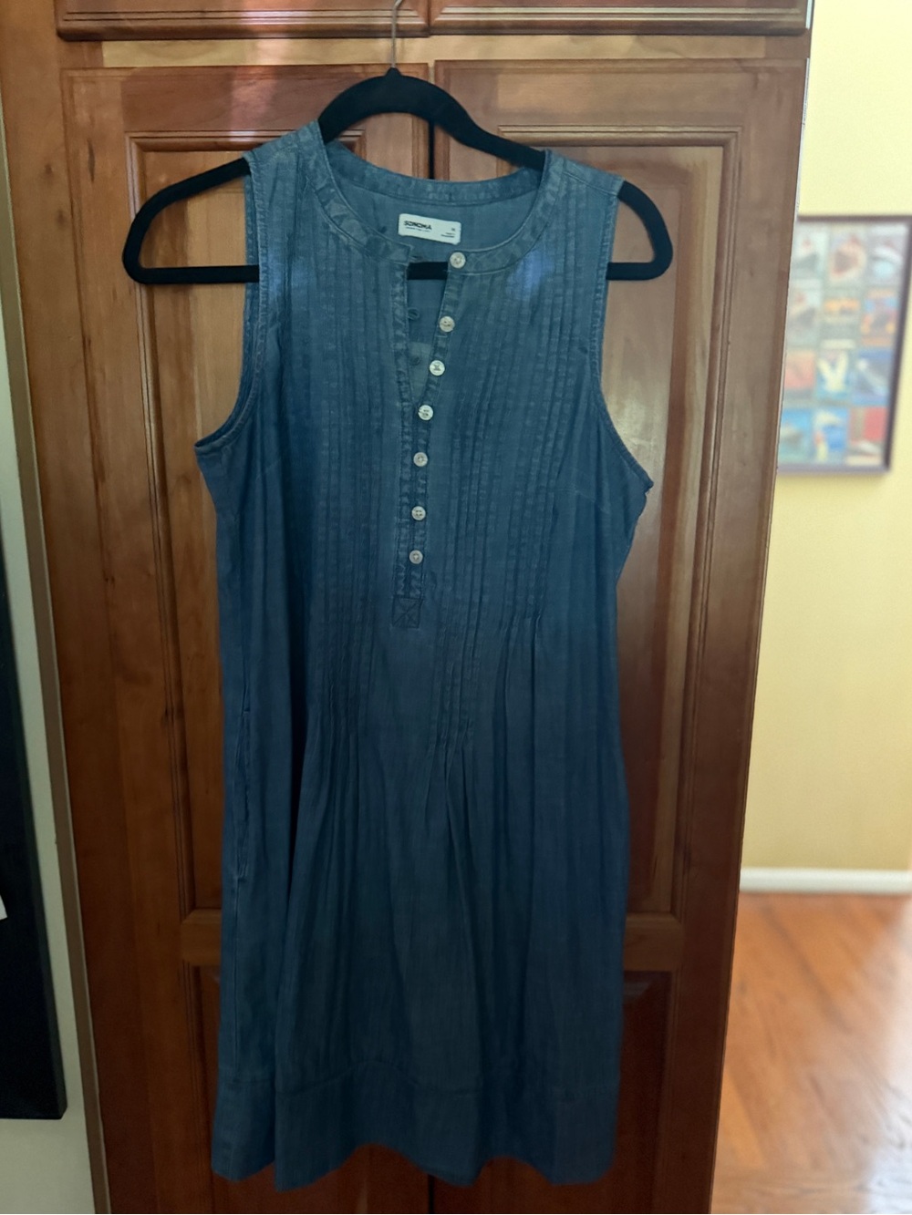 Sonoma Sleeveless Denim Button-Front Dress